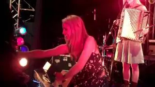 Dianna Agron playing a sing-a-long game at 