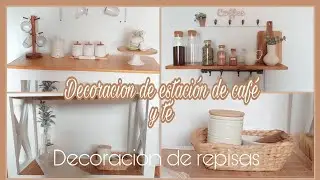 Estación de café ☕️ y té | Decoración de repisas #estaciondecafe #casainfonavit #hogar