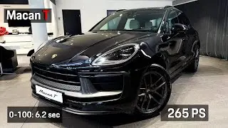 Porsche Macan T 2026 color: Jet Black Metallic interior Black/Pebble Grey