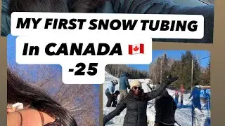My first snow tubing in -25 in Canada, Thunder Bay. 📍Mt.Baldy snow tubing ❄️ 