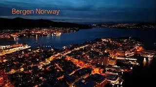 Bergen Norway. Fl&oslash;yen Panorama and Bergen surroundings. Drone 4K Dji mini 4 Pro