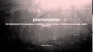 What does planometer mean
