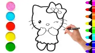 Menggambar dan Mewarnai Hello Kitty 