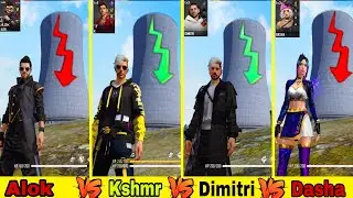ALOK VS KSHMR VS DIMITRI VS DASHA FULL ABILITY TEST IN FREE FIRE -para SAMSUNG A3,A5,A7,J2,J5,J7,S5