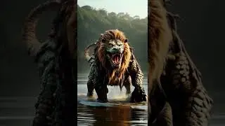 CrocoLion: The Ultimate Predator Hybrid! #lionhabitat #trendingshorts #hybrids