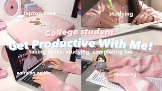 Get Productive With Me! 👩🏻&zwj;💻🎀 Online classes, taking notes, studying, & completing hw