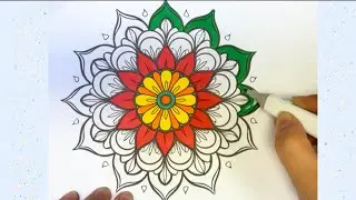 Magic Mandala Coloring 🌈✨ Relaxing Art Process