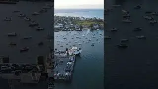 Sun setting over Nantucket harbor