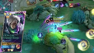 MLBB GUSION V/S AAMON  GUSION BEST DAMAGE BUILD GUSION V.E.N.O.M SKIN GAMEPLAY BEST BUILD