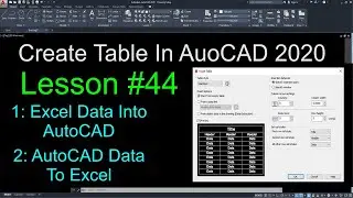#43 Table Command In AutoCAD In Hindi/Urdu | Table In AutoCAD | Create Table In AutoCAD