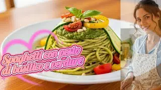 Spaghetti con pesto di basilico e verdure: Ricetta Vegana Facile!