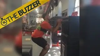 TEXAS TECH PLAYER NAILS 60&rdquo; SEATED BOX JUMP WITH WEIGHTED VEST