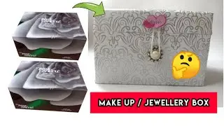 Make_up box / Jewellery box making idea with tissue boxes |  Best use of waste | DIY |
