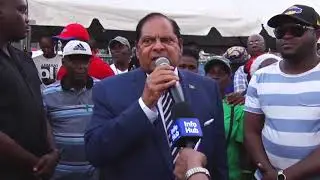 Prime Minister Moses Nagamootoo walkabout at Stabroek Square