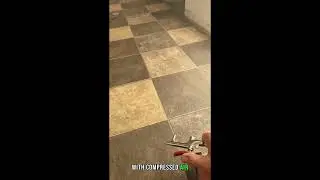 This Is How To Remove Vinyl Flooring With a Air Gun! #shorts