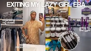 Exiting my lazy girl era || organizing my space, cleaning, editing, doing hair & more