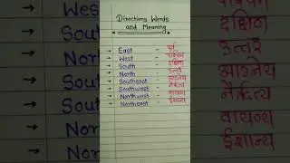 ✨Directions Words And Meaning ✨#shots #ytshorts #viral #englishvocabulary #english
