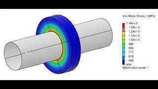 Tutorial 1, FEA 3DEXPERIENCE R2023x Interference Fit   Bushing  Rigid Shaft