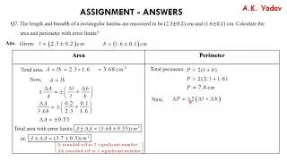 Propagation of errors (Assignment)