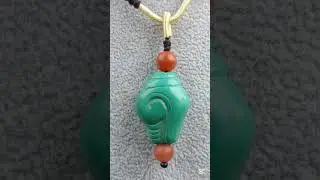 Sacred Buddhist Talisman: Turquoise Conch Protection Pendant神聖的佛教護身符：綠松石海螺護身符