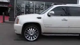 HILLYARD RIM LIONS 2009 CADILLAC ESCALADE RIDING ON 24 INCH CHROME WHEELS & TIRES