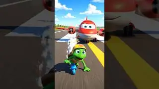 🐢✈️ Turtle Racing Airplane?! End Mein WOW 😲🌤️ #shorts #viralshorts