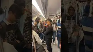 girl voice prank in metro 🤣 #funny #comedy #prank #metro #public #publicprank #voice