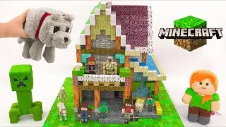 I Built a MINECRAFT VILLA With Magnetic Minecraft Blocks | Magnetic Papercraft