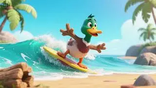 Driftwood the Surfing Duck 🌊 | Fun Kids Song at the Beach | Sing, Surf & Splash!