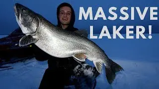 HUMONGOUS LAKE TROUT! (Barely fits in 10 inch hole)