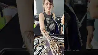 Body Marbling Arm Paint Dip at Faster Horses Festival Short 362
