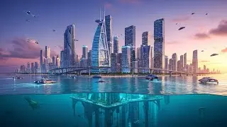 Future City Miami 2250: The Floating Ocean City | Sci-fi AI Short Film (4K)