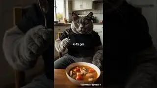 Gray Cat Afternoon Routine