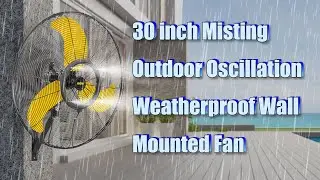 30 inch Misting Outdoor Oscillation Weatherproof Wall Mounted Fan
