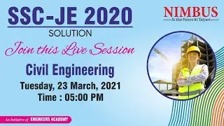 SSC JE Pre Exam 2020 | SSC JE Pre CE Paper Solution |SSC JE Paper Solution | 23 March Evening Shift