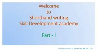 Part1 - English Shorthand Theory... Pitman Shorthand System