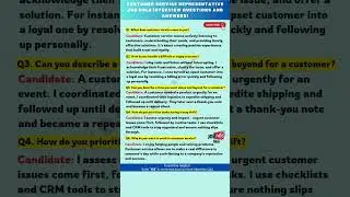 CUSTOMER SERVICE REPRESENTATIVE JOB ROLE INTERVIEW QUESTIONS AND ANSWERS! #interview #job #jobtalks