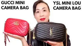 GUCCI MARMONT MINI CAMERA BAG VS YSL MINI LOU CAMERA BAG//(REQUEST VIDEO)
