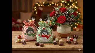 Com fazer um Saquinho de  Natal  Pinguim  na Bordadeira