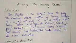 Summary of The Browning Version Class11 English Hornbill Chapter 6 Browning Version Summary in hindi