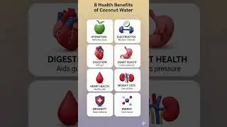 8 Health Benefits of Coconut Water 🌴  Natural Hydration & Wellness #healthtips
