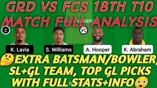 GRD vs FCS Dream11 Prediction | GRD vs FCS Dream11 Team | 18th T10 | Vincy Premier League 2021