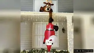 8FT Christmas Inflatables Climbing Santa Elk Outdoor Decorations with LED 2024 New Christmas Inflata