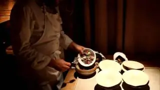 Magnus Nilsson saws bone marrow at Fäviken