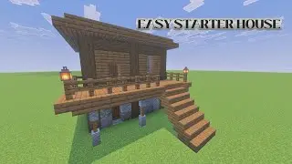 Easy Starter House for Minecraft Survival Tutorial - Minecraft Survival House Tutorial 