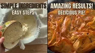 Easy Filo Pastry Pie with Feta and Mozzarella | Crispy & Cheesy