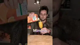 Mimosa (10 second cocktail) 🥂👀 Half Orange Juice, Half Prosecco #easy #tutorials #cocktails