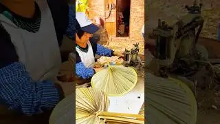 Making fans using palm leaves #handmade #craft