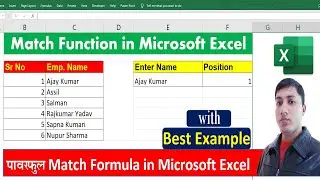 How to Use the MATCH Function in Excel || Excel MATCH Function Tutorial || Excel MATCH Function