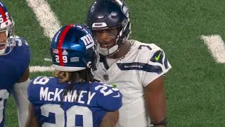 Geno Smith (HEATED) Exchange After Hit (+Injury) on Sidelines 😳 Giants vs Seahawks Highlights